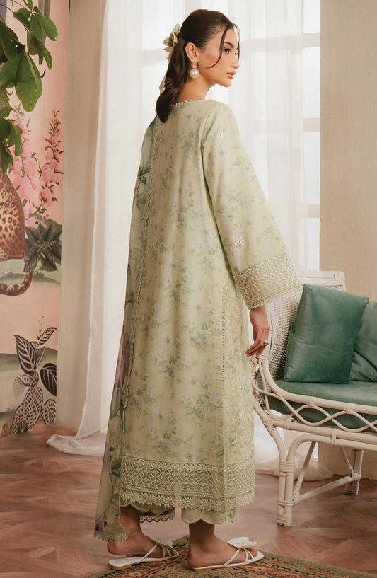 Armelia by Ayzel Embroidered Lawn Unstitched 3 Piece - AL-25-V1-01 Mirelia - AY25A - Green - Summer Collection