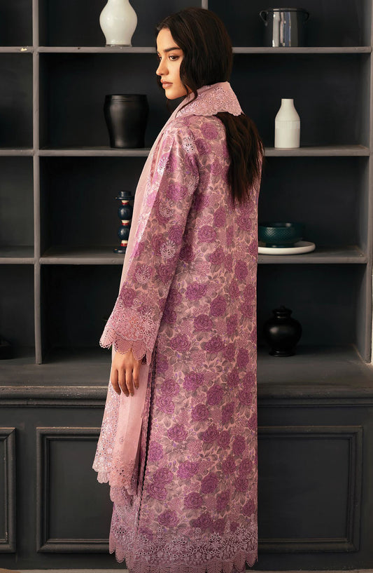 Daybreak by Afrozeh Embroidered Lawn Unstitched 3 Piece Suit - AL-25-V11-11 Rain Warmed - Purple - Summer Collection