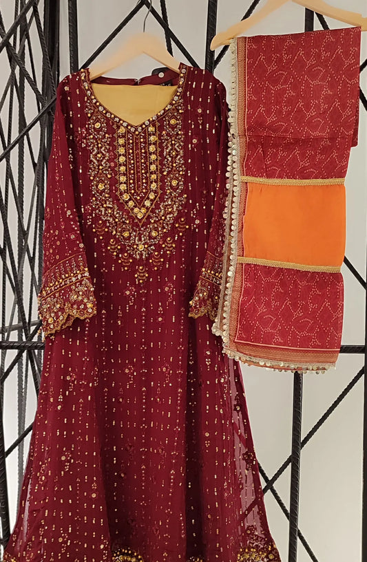 Kids Festive Collection 2024 - AL-3864 Mehroon