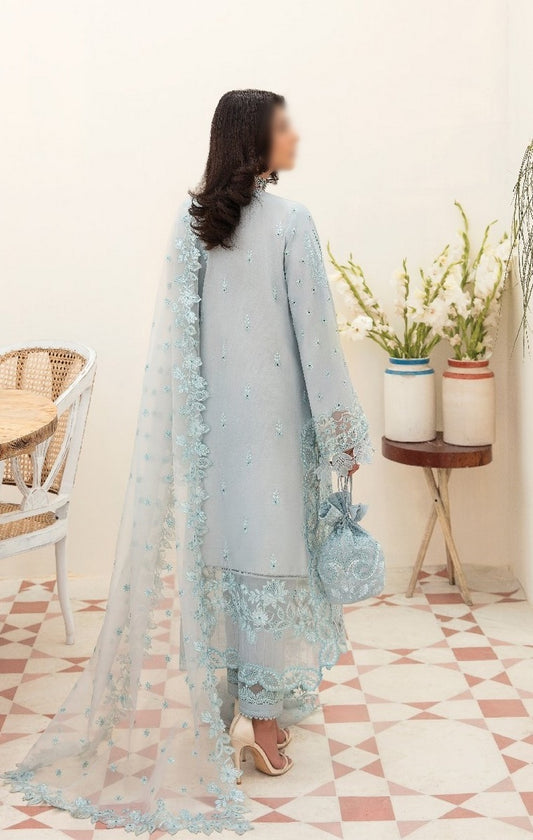 AL 23 V3  01 SILVER LUSTER Afrozeh Chikankari Lawn Festive Unstitched 2023