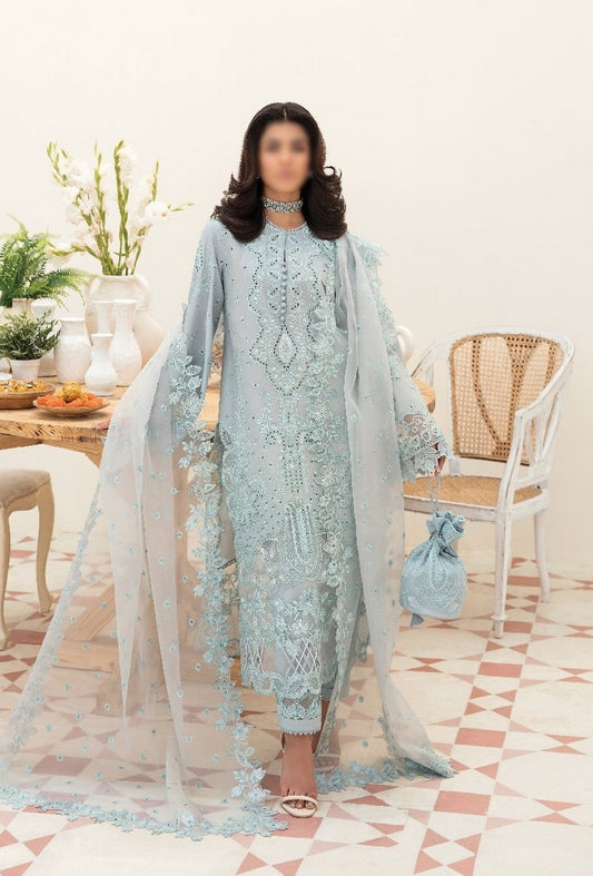 AL 23 V3  01 SILVER LUSTER Afrozeh Chikankari Lawn Festive Unstitched 2023