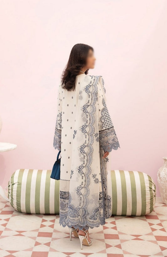 AL 23 V3  05 SNOW LAGOON Afrozeh Chikankari Lawn Festive Unstitched 2023