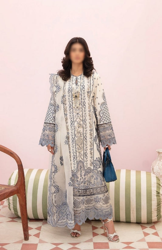 AL 23 V3  05 SNOW LAGOON Afrozeh Chikankari Lawn Festive Unstitched 2023