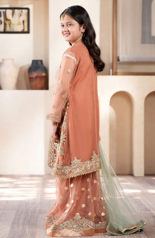 Allys Embroidered Stitched 3 Piece Suit - AR-124 - ALL25KFC - Pink - Festive Girls Collection