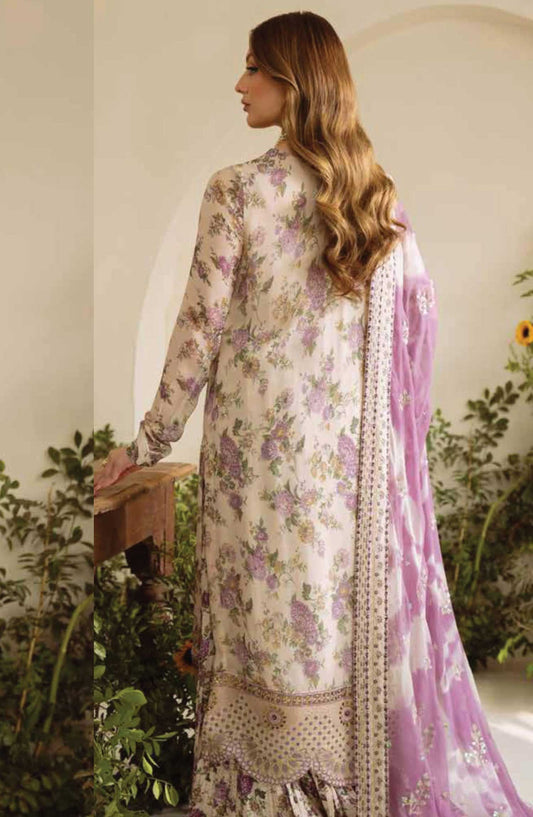 Amaya by Nureh Embroidered Chiffon Unstitched 4 Piece - AM 07 - NU25A - White - Festive Collection