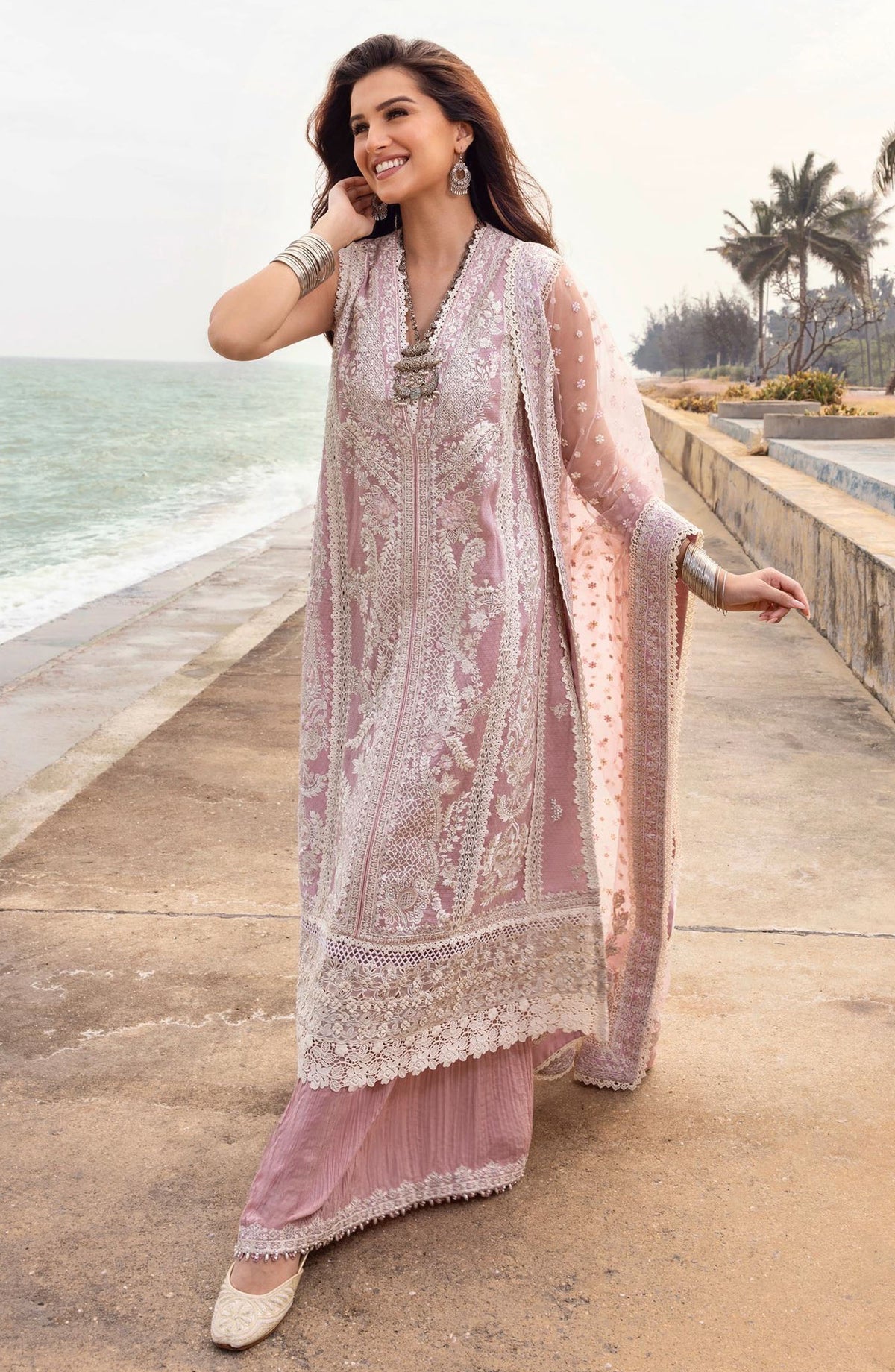 Zinnia by Faiza Saqlain Embroidered Lawn Unstitched 3 Piece Suit - Amaryllis - FS25ZL - Purple - Summer Collection