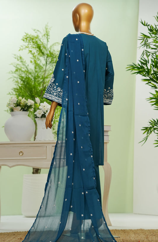 Amna Khadija Embroidered Cotton Stitched 3 Piece Suit - TT-02 - AM25TTP - Blue - Summer Collection