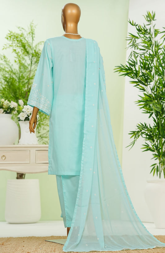 Amna Khadija Embroidered Cotton Stitched 3 Piece Suit - TT-01 - AM25TTP - Blue - Summer Collection