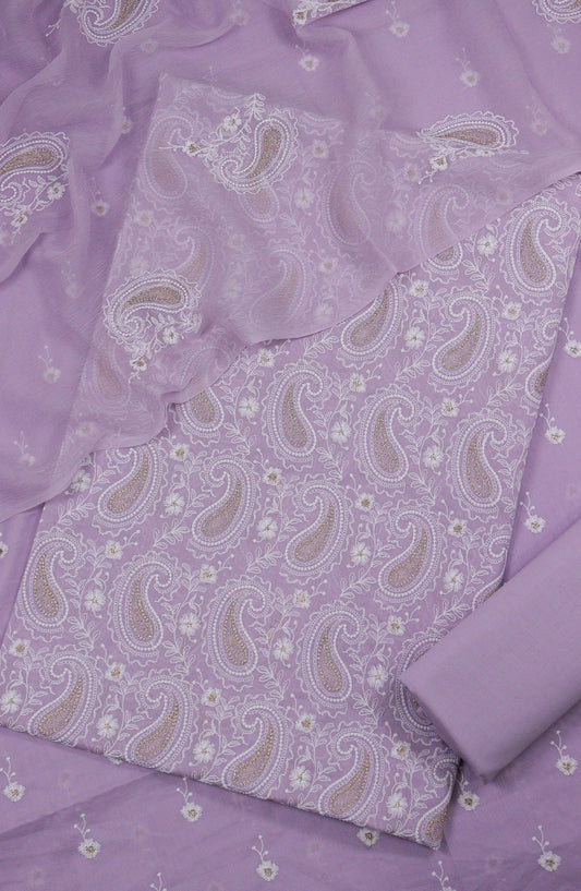 Nuriya by Amna Khadija Embroidered Lawn Unstitched 3 Piece Suit - D-08 - AM25NUYBC - Purple - Summer Collection