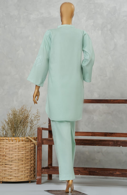 Rue Embrace by Amna Khadija Embroidered Cotton Stitched 2 Piece Suit - REE-11 - AM25RED2 - Green - Summer Collection