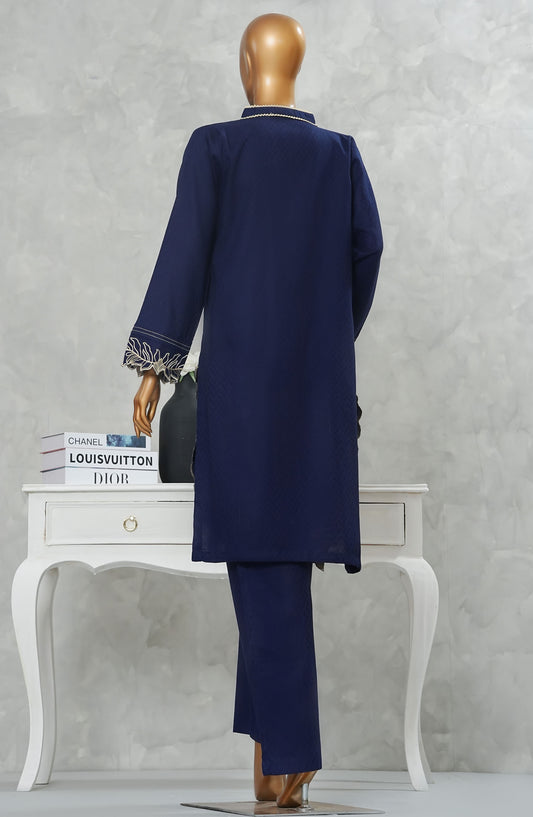 Kaya by Amna Khadija Embroidered Cotton Stitched 2 Piece Suit - DS-112 B - AM25KAYAD2 - Dark Blue - Summer Collection