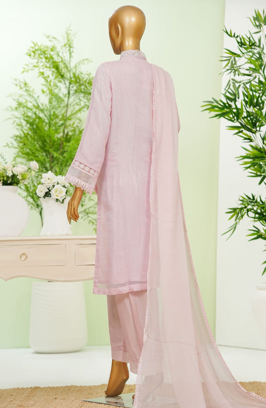 Opulent by Amna Khadija Embroidered Khaddi Net Stitched 3 Piece Suit - AM25OOPLEE2 - OOPLEE-04 - Pink - Festive Collection