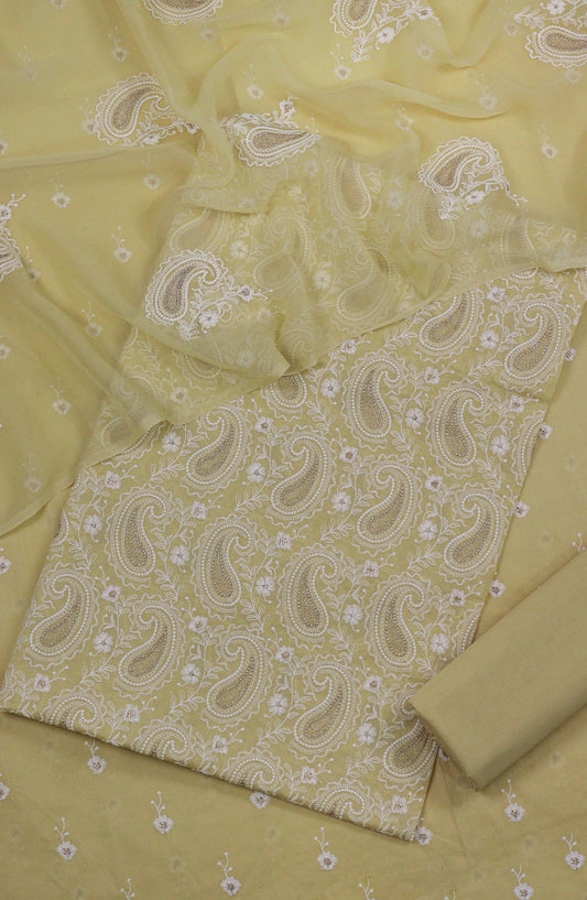 Nuriya by Amna Khadija Embroidered Lawn Unstitched 3 Piece Suit - D-06 - AM25NUYBC - Mustard - Summer Collection