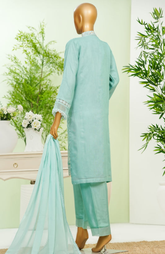 Opulent by Amna Khadija Embroidered Khaddi Net Stitched 3 Piece Suit - AM25OOPLEE2 - OOPLEE-03 - Blue - Festive Collection