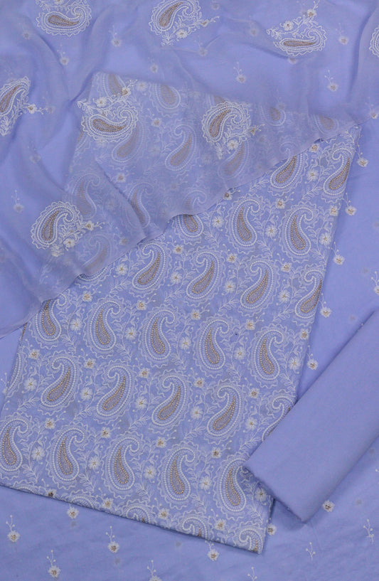 Nuriya by Amna Khadija Embroidered Lawn Unstitched 3 Piece Suit - D-01 - AM25NUYBC - Blue - Summer Collection