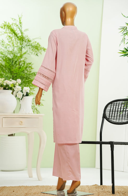 Maahe by Amna Khadija Embroidered Cotton Jacquard Stitched 2 Piece Suit - AM25MLPSD5 - MLPS-18 - Pink - Casual Collection