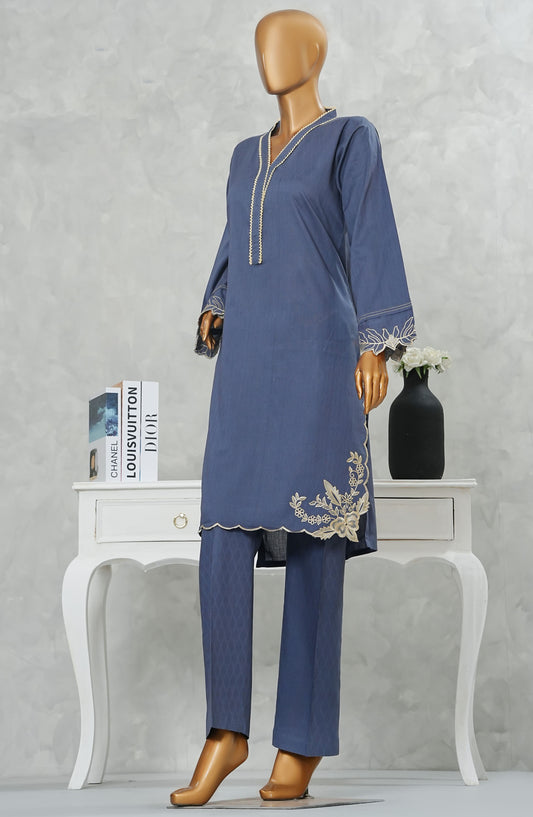 Kaya by Amna Khadija Embroidered Cotton Stitched 2 Piece Suit - DS-112 A - AM25KAYAD2 - Blue - Summer Collection