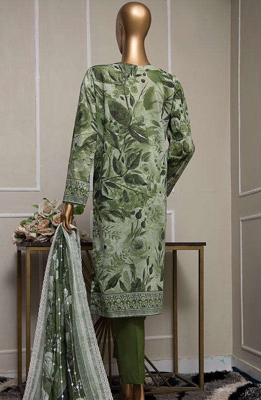 HZ Textile Embroidered Lawn Unstitched 3 Piece Suit - PLK-1031 - HZ25PLKV2 - Green - Summer Collection