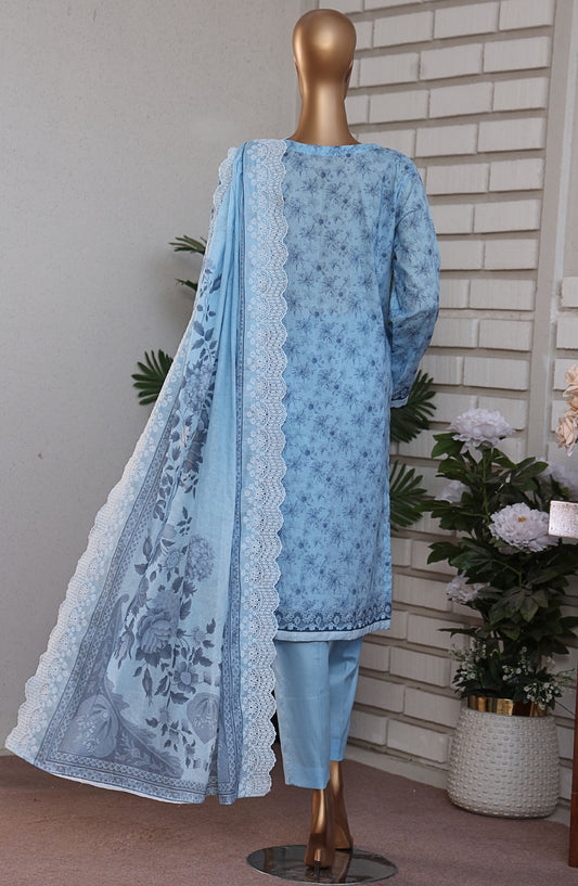 HZ Textile Embroidered Lawn Unstitched 3 Piece Suit - PLK-817 - HZ25PLKV2 - Blue - Summer Collection