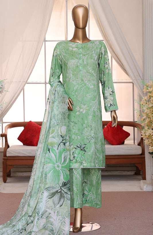 HZ Textile Printed Lawn Unstitched 3 Piece Suit - LP-548 - HZ25LUXP - Green - Summer Collection