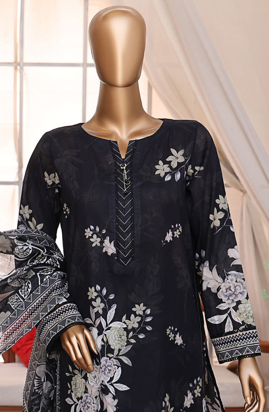 HZ Textile Printed Lawn Unstitched 3 Piece Suit - LP-551 - HZ25LUXP - Black - Summer Collection