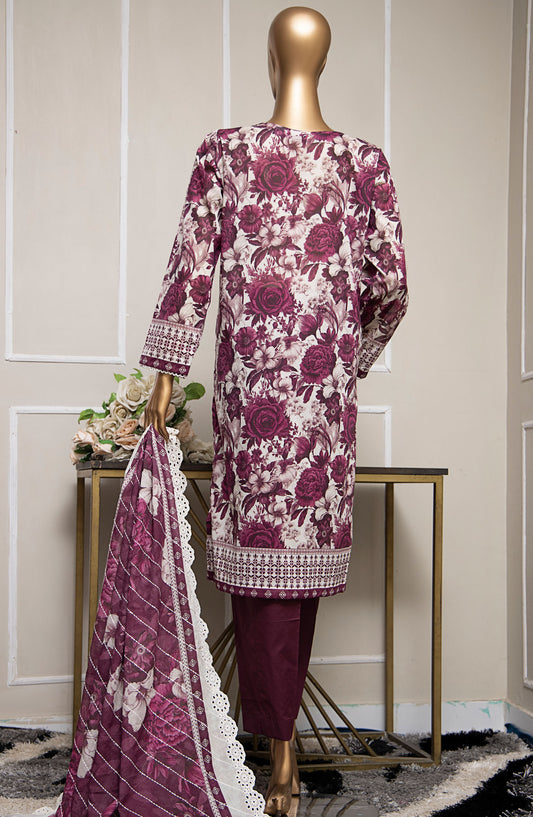 HZ Textile Embroidered Lawn Unstitched 3 Piece Suit - PLK-1029 - HZ25PLKV2 - Purple - Summer Collection