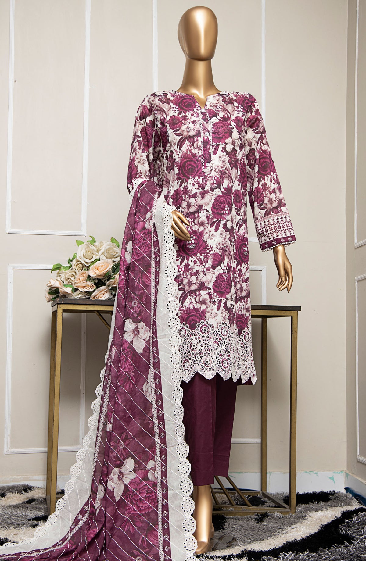 HZ Textile Embroidered Lawn Unstitched 3 Piece Suit - PLK-1029 - HZ25PLKV2 - Purple - Summer Collection
