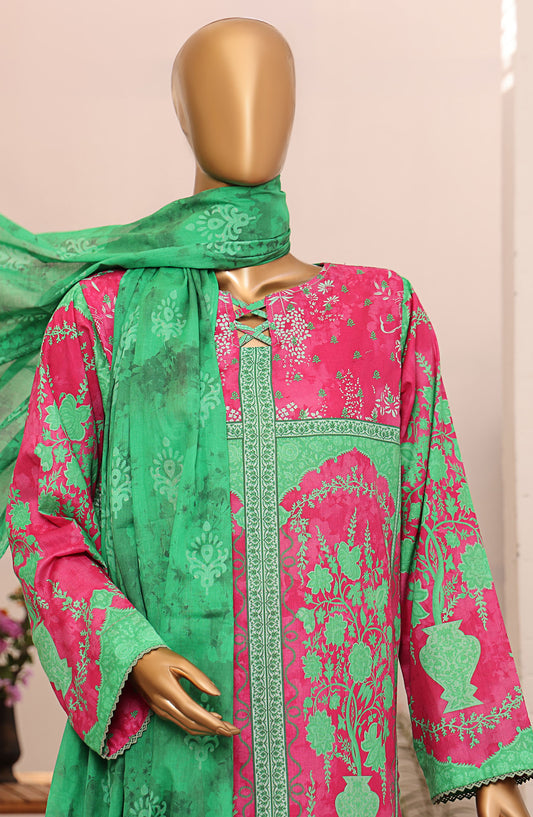 HZ Textile Printed Lawn Unstitched 3 Piece Suit - LP-544 - HZ25LUXP - Green - Summer Collection