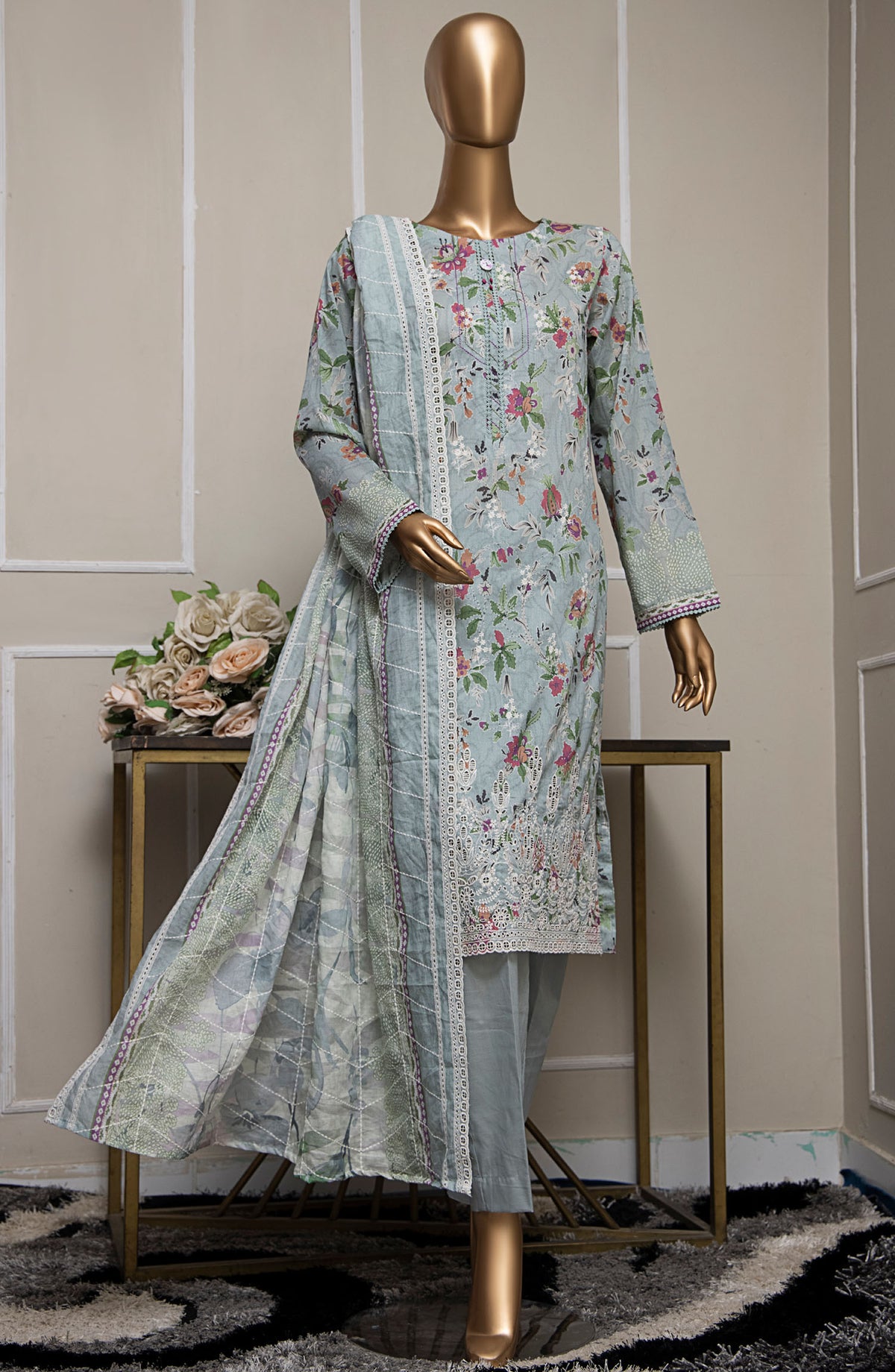 HZ Textile Embroidered Lawn Unstitched 3 Piece Suit - PLK-1026 - HZ25PLKV2 - Green - Summer Collection
