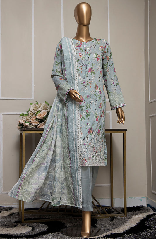 HZ Textile Embroidered Lawn Unstitched 3 Piece Suit - PLK-1026 - HZ25PLKV2 - Green - Summer Collection