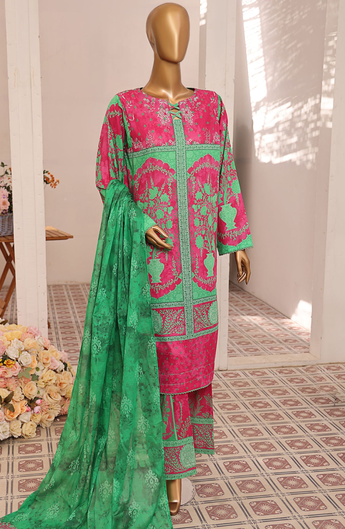 HZ Textile Printed Lawn Unstitched 3 Piece Suit - LP-544 - HZ25LUXP - Green - Summer Collection