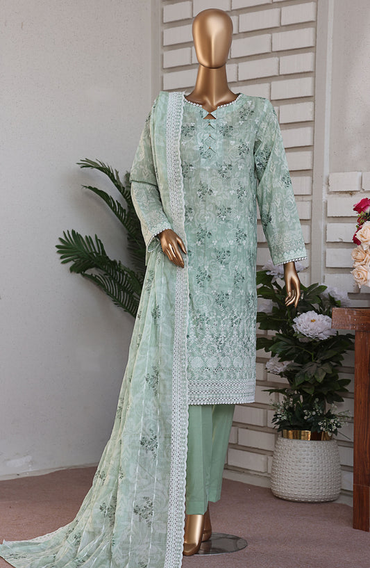 HZ Textile Embroidered Lawn Unstitched 3 Piece Suit - PLK-812 - HZ25PLKV2 - Green - Summer Collection