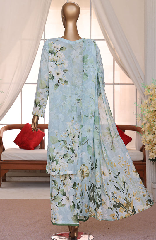HZ Textile Printed Lawn Unstitched 3 Piece Suit - LP-546 - HZ25LUXP - Blue - Summer Collection
