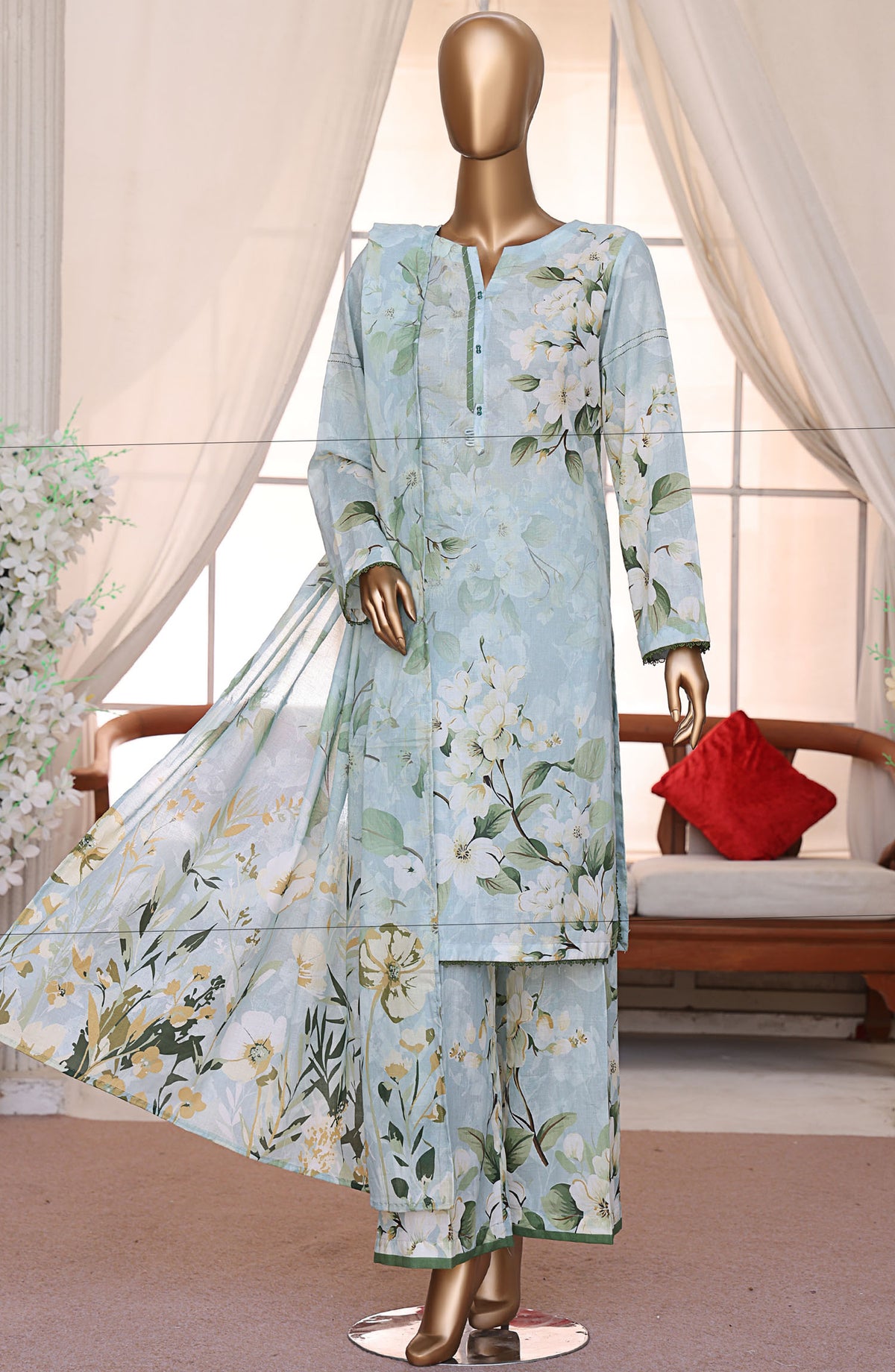 HZ Textile Printed Lawn Unstitched 3 Piece Suit - LP-546 - HZ25LUXP - Blue - Summer Collection