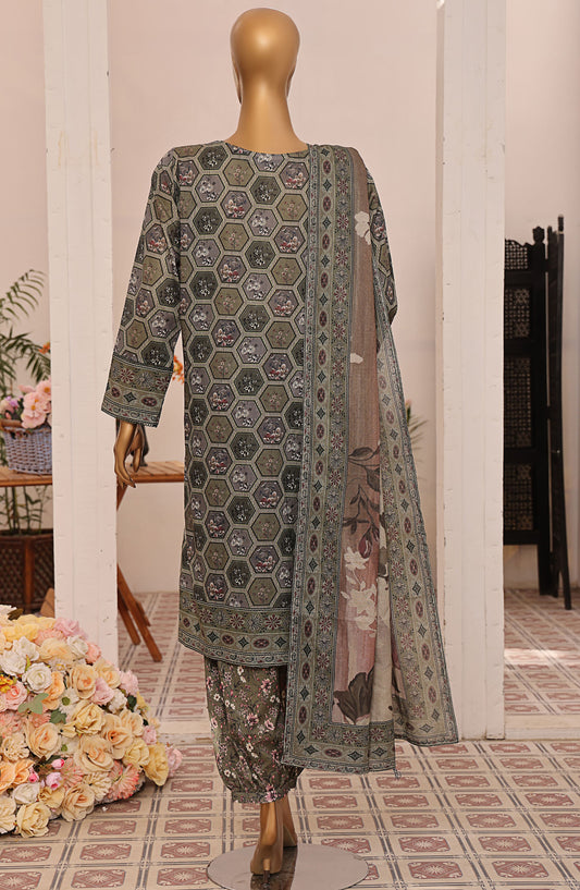 HZ Textile Printed Lawn Unstitched 3 Piece Suit - LP-550 - HZ25LUXP - Grey - Summer Collection