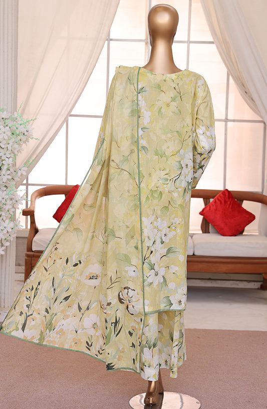 HZ Textile Printed Lawn Unstitched 3 Piece Suit - LP-545 - HZ25LUXP - Yellow - Summer Collection