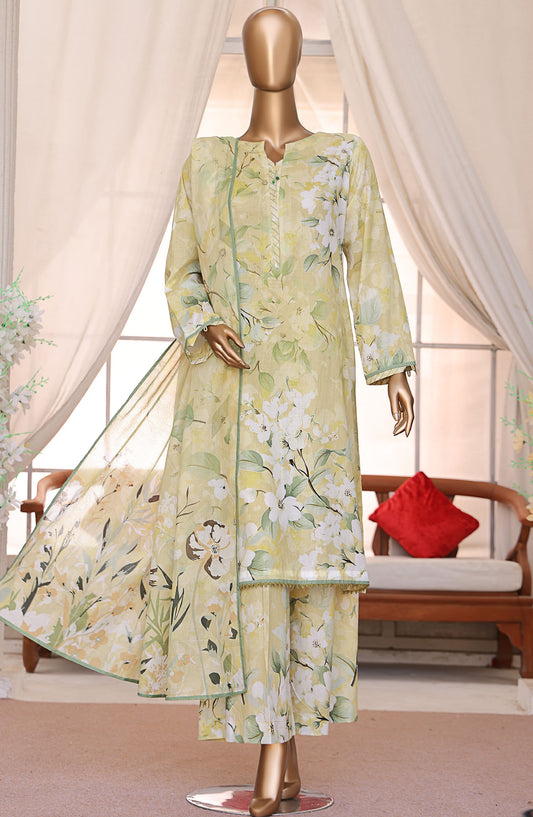 HZ Textile Printed Lawn Unstitched 3 Piece Suit - LP-545 - HZ25LUXP - Yellow - Summer Collection