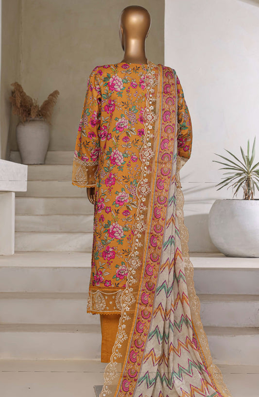 Amyrah by Sadabahar Embroidered Lawn Stitched 3 Piece Suit - D-07 - SBD25AMYV3 - Orange - Summer Collection