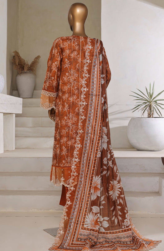 Amyrah by Sadabahar Embroidered Lawn Stitched 3 Piece Suit - D-05 - SBD25AMYV3 - Orange - Summer Collection