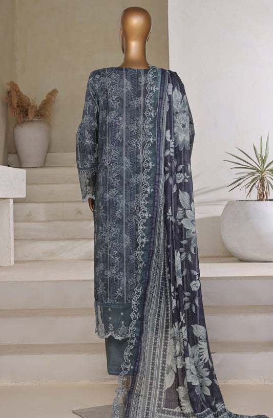 Amyrah by Sadabahar Embroidered Lawn Stitched 3 Piece Suit - D-03 - SBD25AMYV3 - Blue - Summer Collection