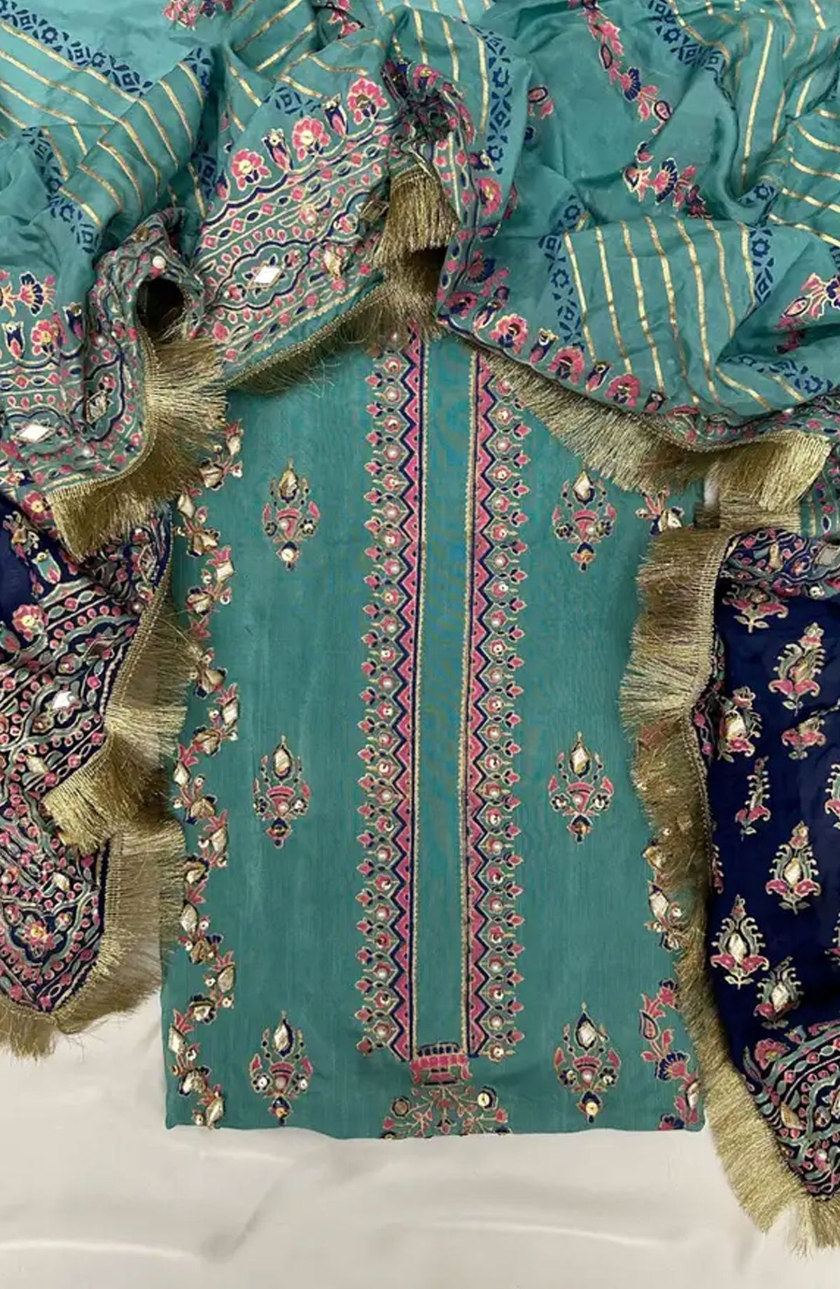 Adaa By Mahnoor Unstitched Festive Collection - Aqua