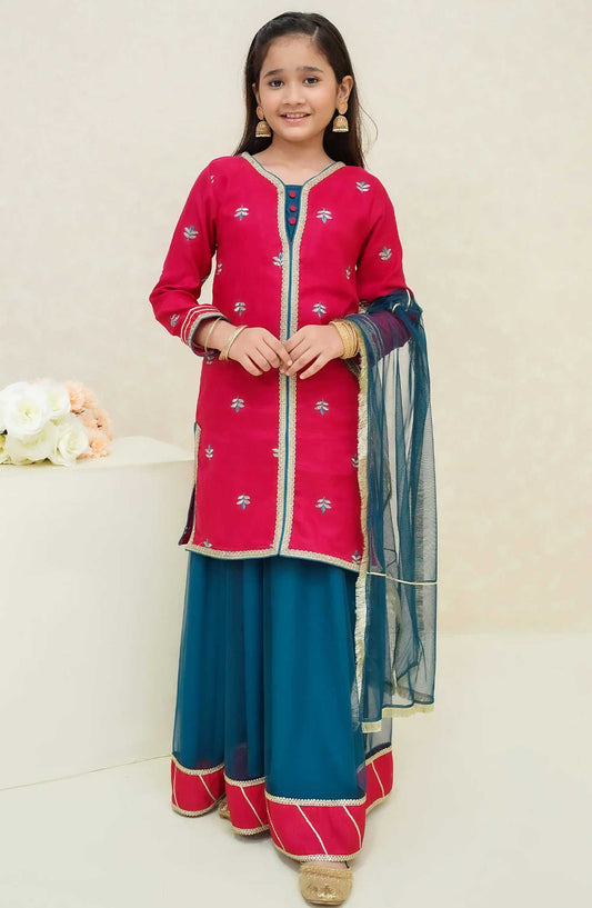Modest Embroidered Raw Sillk Stitched 3 Piece - Arsh - MD25F - Festive Collection