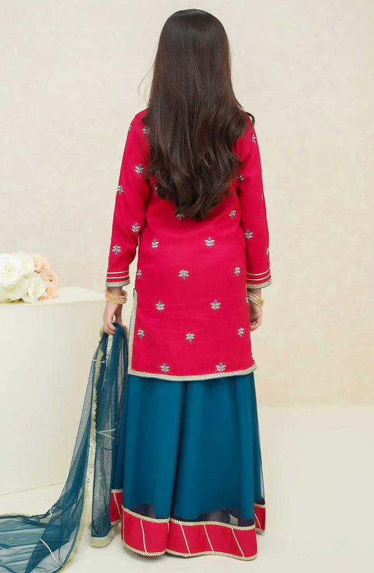 Modest Embroidered Raw Sillk Stitched 3 Piece - Arsh - MD25F - Festive Collection
