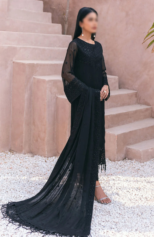 Azure - Ensembles - Festive Embroidered 3Pc Collection 2024 - AS 119 Charcoal Charm