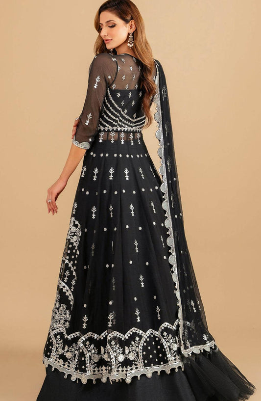 Barasti By Asifa & Nabeel Embroidered Chiffon Suits Unstitched 3 Piece AN23BT ANB-08 Basanti - Festive Collection