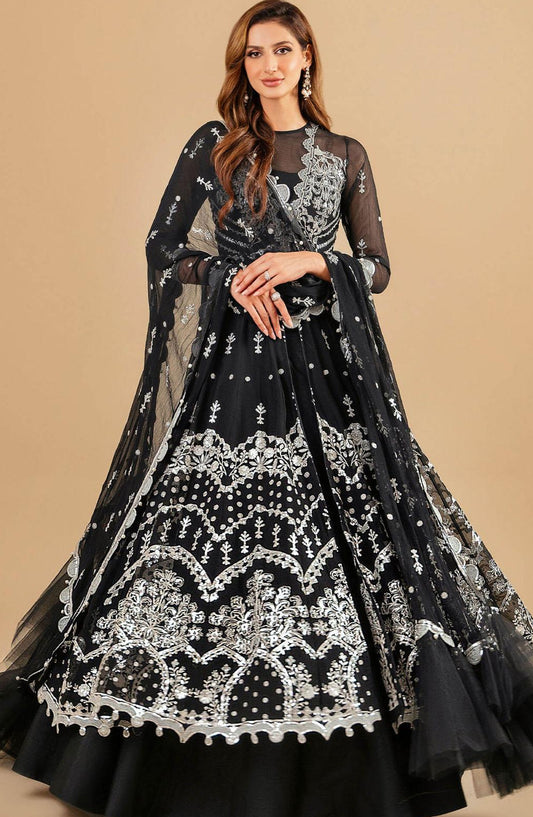 Barasti By Asifa & Nabeel Embroidered Chiffon Suits Unstitched 3 Piece AN23BT ANB-08 Basanti - Festive Collection