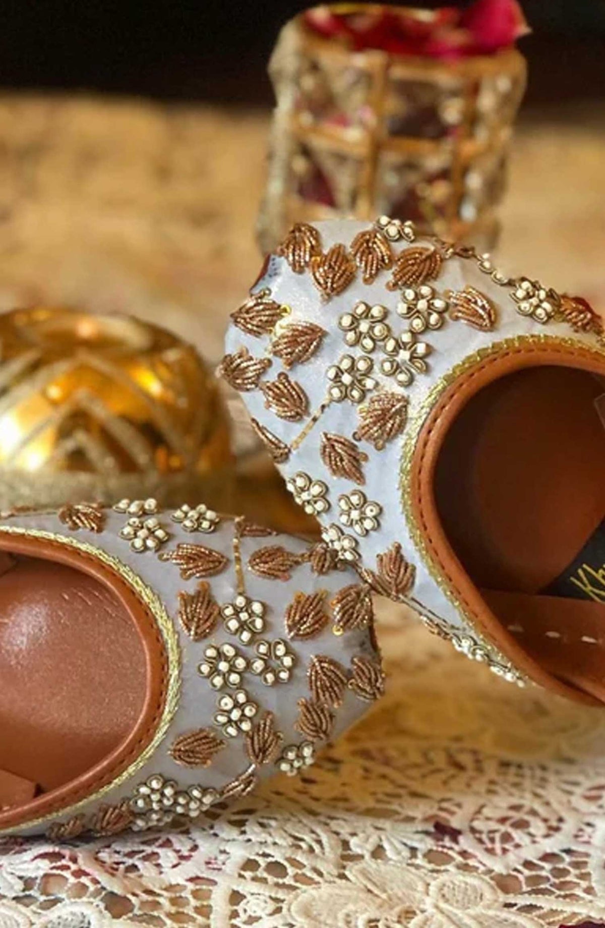 Khussa Darbar Festive Style Khussa Asmaan (Silver)