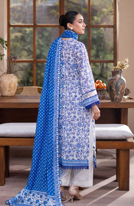 Mausummery Printed Lawn Unstitched 3 Piece - Aster - MUS25PL - Blue - Summer Collection