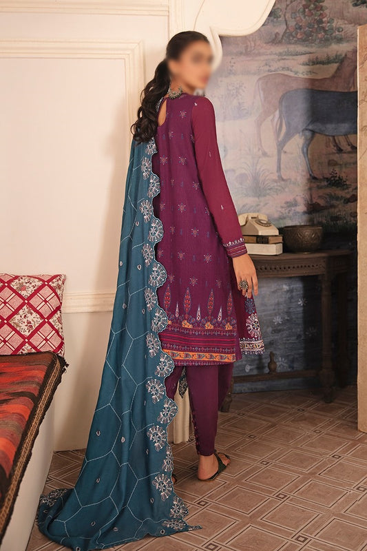 Manzil - Khaddar and Linen Unstitched Collection D- ASTER GLAZE