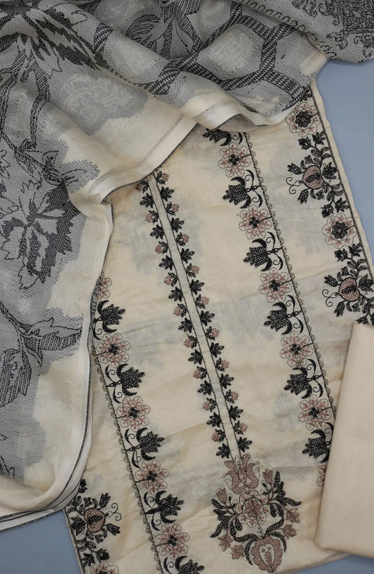 Afsanay Unstitched Embroidered Series With Jacquard Dupatta Collection 2024 - AUES 01